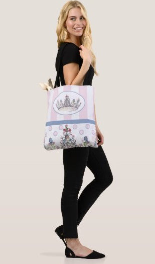 Jewel Crown Print Tote