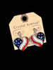 American Flag Heart Metal Earrings