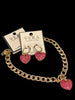 Pink Rhinestone Heart Hoop Earrings