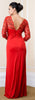 SEQUIN LACE SLEEVES FULL LENGTH FORMAL BRIDESMAID DRESS