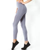 Love Your Body Mesh Seamless Legging With Ribbing Detail - Grey Purple