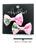 Pink & Green Shamrock Bow Tie Earrings