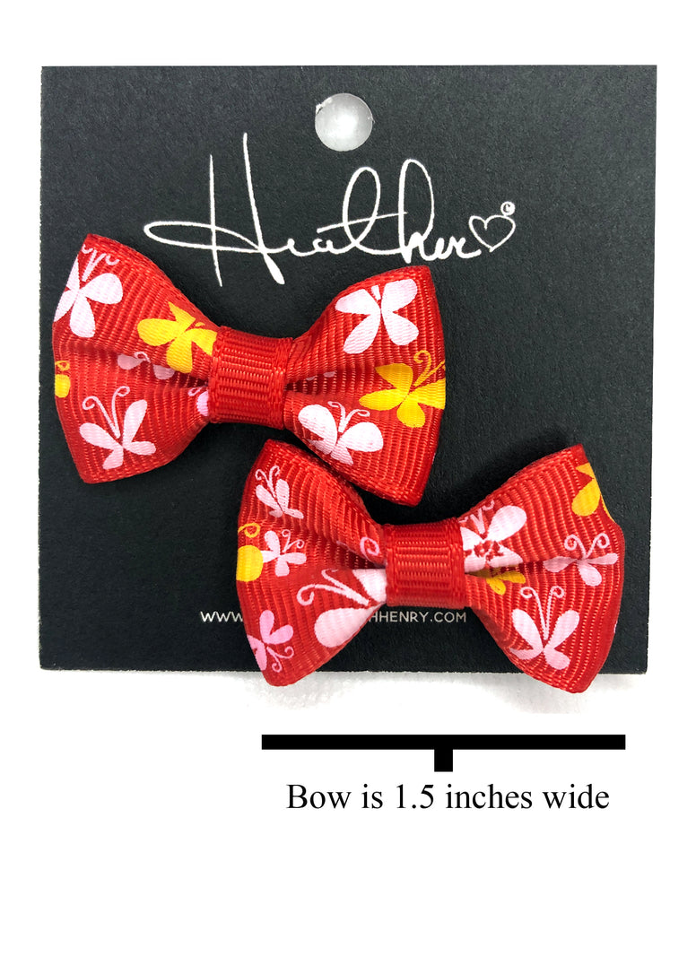 Red & Yellow Butterfly Bow Tie Earrings