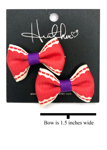 Red & Purple Bow Tie Earrings