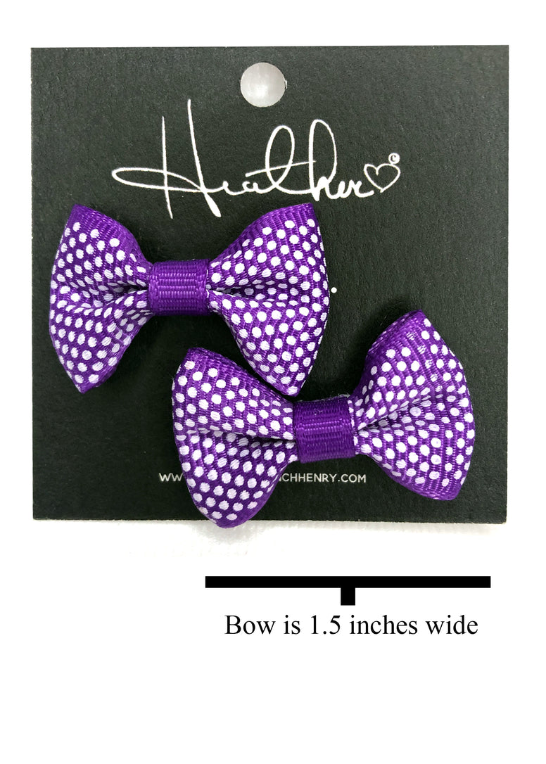 Purple Polka Dot Bow Tie Earrings