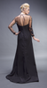 HFH1006 Heather French Henry Illusion Long Sleeve Black Gown