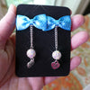 Turquoise & White Bow Tie Earrings