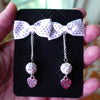 White Polka Dot Bow Tie Earrings