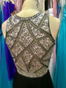 SLEEVELESS BEADED TOP HIGH NECK LONG PROM DRESS