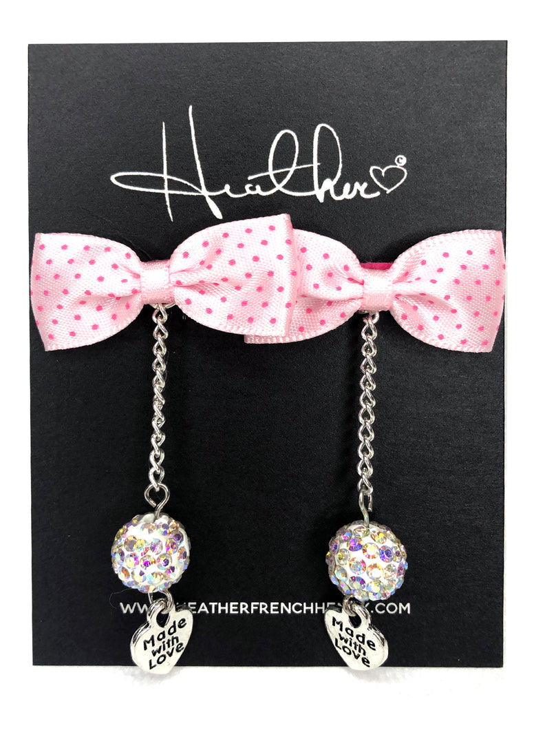 Light Pink Bow Tie Earrings