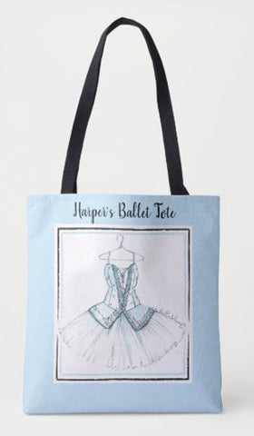 Personalized Blue Ballet Tote
