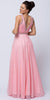 SEQUINED SHIRRED BODICE A-LINE CHIFFON LONG PROM DRESS