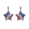 American Flag Star Metal Earrings